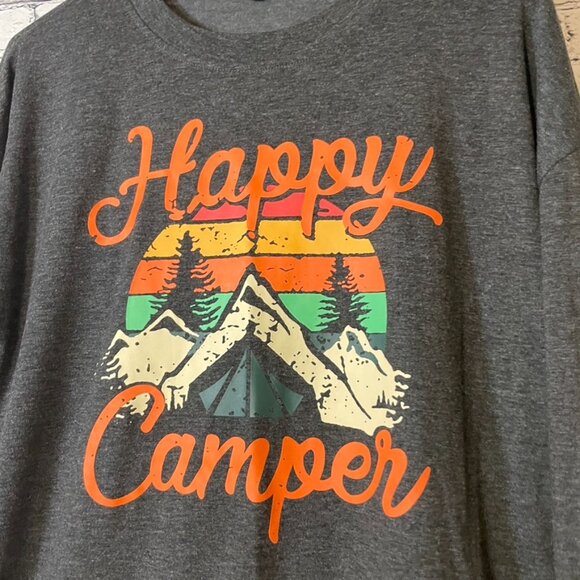 Happy Camper Long Sleeve T-shirt with Pockets - size Small - Women's - Picture 3 of 8